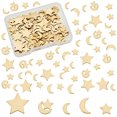 150Pcs 5 Style Brass Cabochons KK-OC0001-40-1