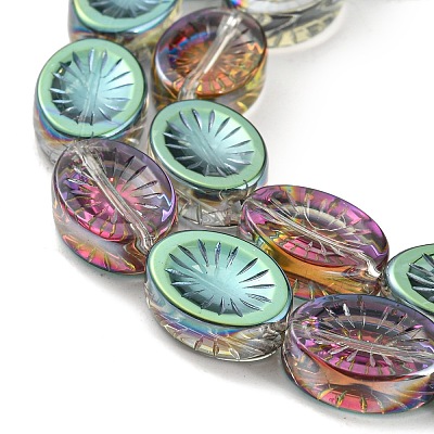 Electroplate Glass Beads Strands EGLA-G037-13A-HP02-1