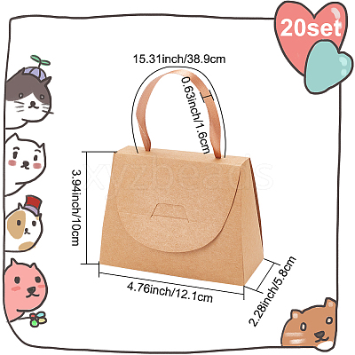 Foldable Kraft Paper Candy Gift Box LS-CON-WH0094-24B-1
