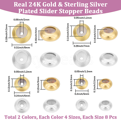 64Pcs 8 Styles Brass Beads KK-BBC0017-88-1