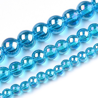 Electroplate Transparent Glass Beads Strands LS-GLAA-T032-T8mm-AB06-1