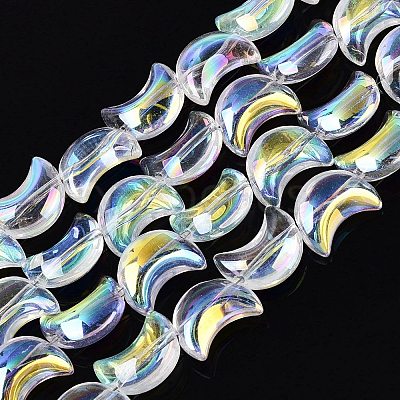 Electroplate Transparent Glass Beads Strands X-EGLA-N057-09A-01-1