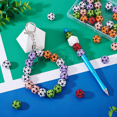 30Pcs Sport Theme Resin Rhinestone Beads RESI-TA0003-96B-1
