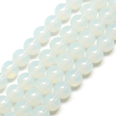 Imitation Jade Glass Beads Strands GR10mm69Y-1