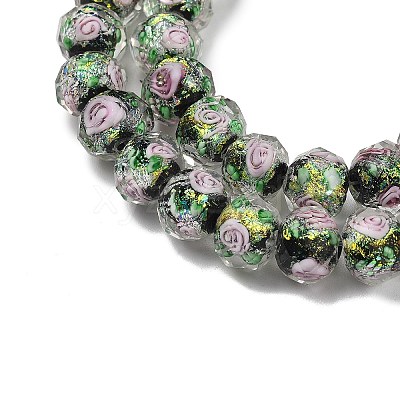 Handmade Foil Lampwork Beads Strands FOIL-S136-001A-1