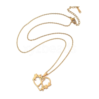 PVD Vacuum Plating 201 Stainless Steel Pendant Necklaces NJEW-R267-02X-G-1