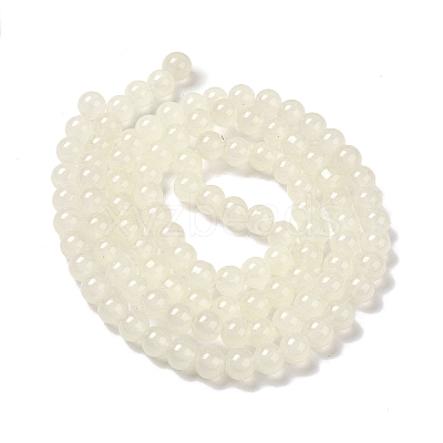 Baking Paint Imitation Jade Glass Round Bead Strands X1-DGLA-Q021-8mm-01-1
