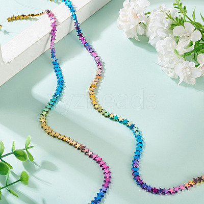 2 Strands Gradient Color Electroplated Synthetic Non-magnetic Hematite Beads Strands G-TA0002-86B-1