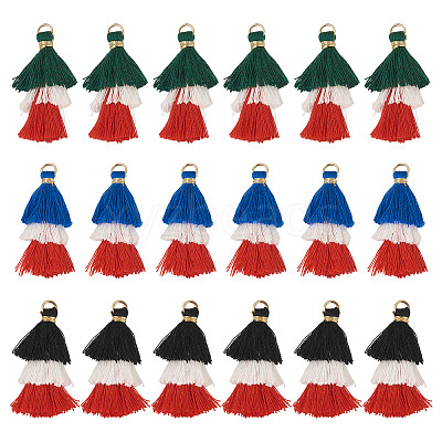 30Pcs 3 Styles Polycotton(Polyester Cotton) Tassel Pendant Decorations FIND-TA0009-07-1