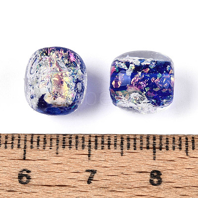 Handmade Foil Lampwork Beads Strands FOIL-T008-01B-1