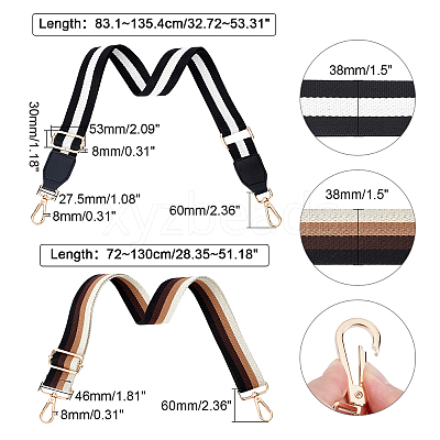2 Style Stripe Pattern Polyester Bag Tape FIND-FH0002-90-1