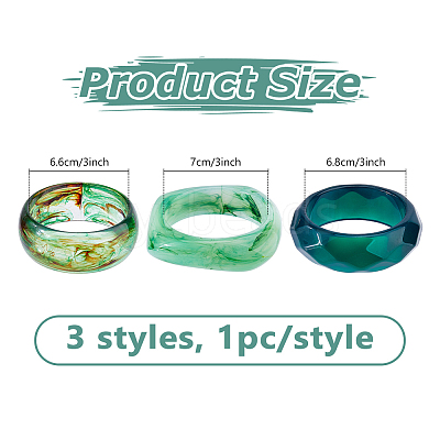 3Pcs 3 Styles Acrylic Bangles for Women BJEW-DC0001-30-1