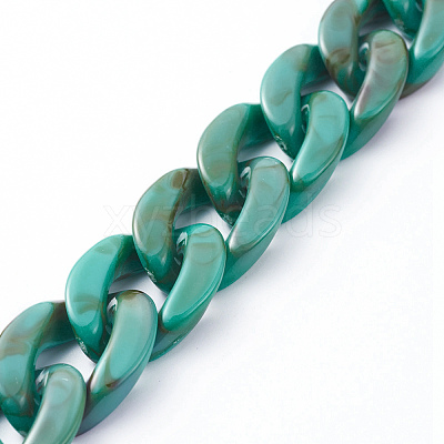 Handmade Acrylic Curb Chains AJEW-JB00679-01-1