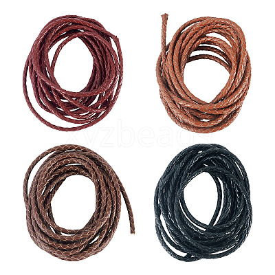 10 Yards 4 Colors Braided Leather Cord WL-TA0001-03-1