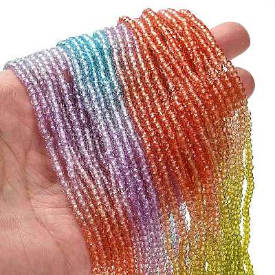 Transparent Painted Glass Beads Strands DGLA-A034-T1mm-A12-1