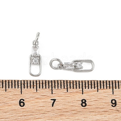 SHEGRACE Brass Micro Pave Clear Cubic Zirconia Charms XGRQ4N378-726P-1