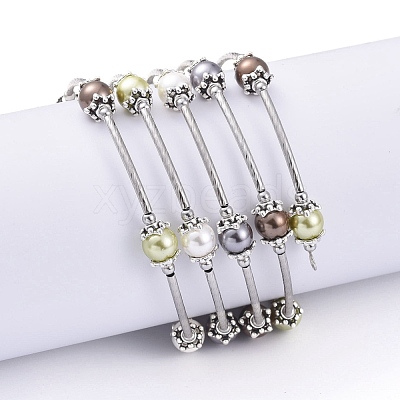 Five Loops Fashion Wrap Bracelets BJEW-JB05512-01-1