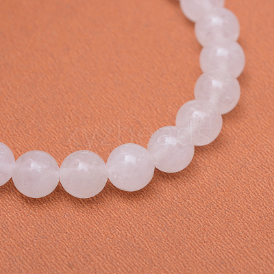 Round Natural White Jade Bead Strands X-G-R345-6mm-06-1