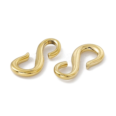 PVD Vacuum Plating 304 Stainless Steel S Hook Clasps X-STAS-G278-44G-1