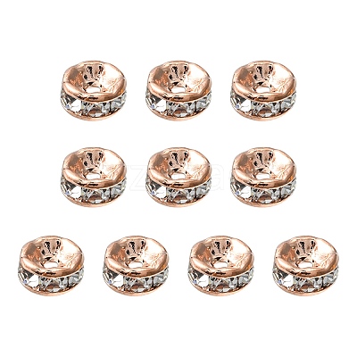 Brass Rhinestone Spacer Beads RB-YW0001-04B-01RG-1