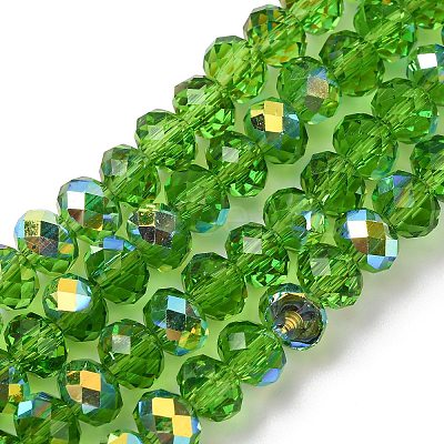 Electroplate Transparent Glass Beads Strands EGLA-A046-01B-03-1