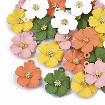 Spray Painted Alloy Pendants PALLOY-N0147-03-1