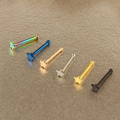 304 Stainless Steel Star Nose Bone Rings WGFF656-01-1