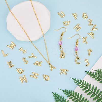 26Pcs 26 Styles Brass Pendants KK-SZ0003-65-1