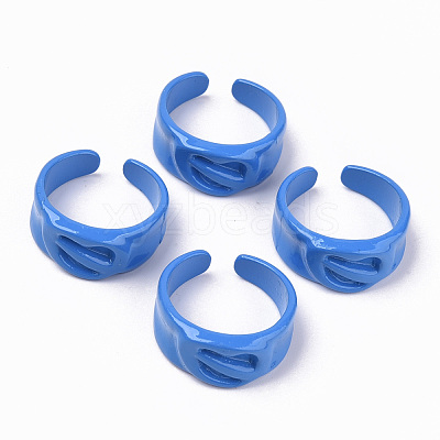 Spray Painted Alloy Cuff Rings RJEW-T011-34D-RS-1