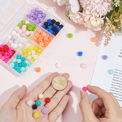 160Pcs 16 Colors Opaque Resin Beads CRES-SP0001-21-1