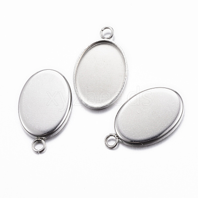 Tarnish Resistant 304 Stainless Steel Pendant Cabochon Settings X-STAS-H383-12P-1