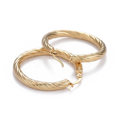 304 Stainless Steel Hoop Earrings X-EJEW-L232-034A-G-1
