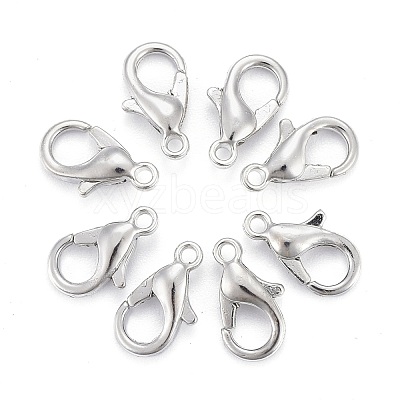 Platinum Plated Zinc Alloy Lobster Claw Clasps X-E103-P-NF-1