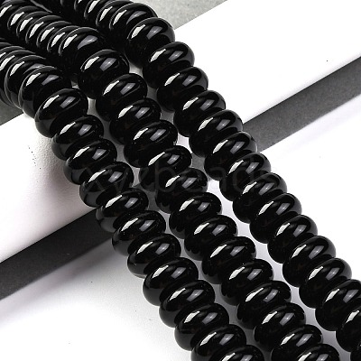 Natural Black Agate(Dyed & Heated) Beads Strands G-G177-F01-02-1