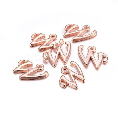 Rose Gold Plated Alloy Letter Pendants LS-X-PALLOY-J718-01RG-W-1