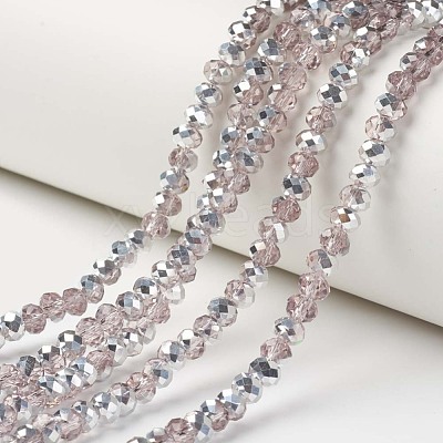 Electroplate Transparent Glass Beads Strands EGLA-A034-T4mm-M08-1