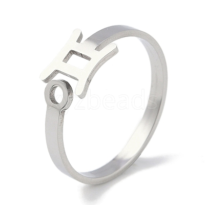 Non-Tarnish Constellations 304 Stainless Steel Open Cuff Ring for Women RJEW-L122-001P-08-1