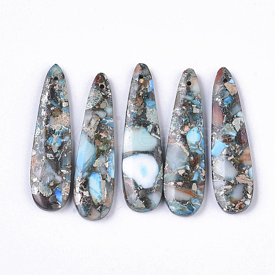 Synthetic Regalite/Imperial Jasper/Sea Sediment Jasper Pendants G-S366-006A-1