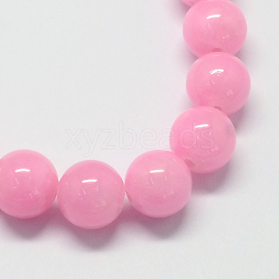 Natural Dyed Yellow Jade Gemstone Bead Strands X-G-R271-6mm-Y02-1