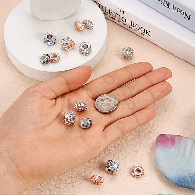 14Pcs 7 Style Zinc Alloy Rhinestone Beads ALRI-PJ0001-01-1