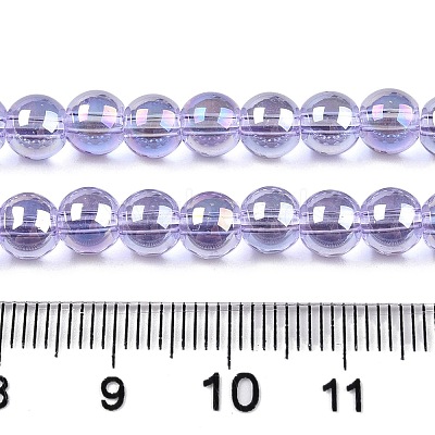 Electroplate Transparent Glass Beads Strands GLAA-T032-T6mm-AB01-1