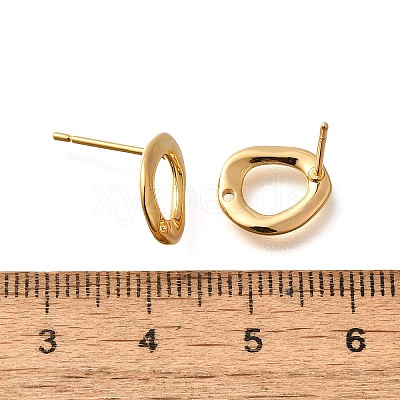Brass Stud Earrings KK-K294-31G-1