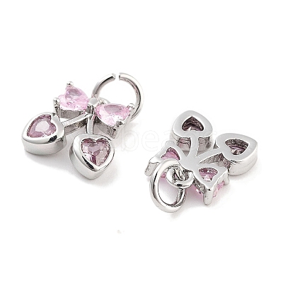 Brass Micro Pave Cubic Zirconia Pendants KK-P271-04P-A-1