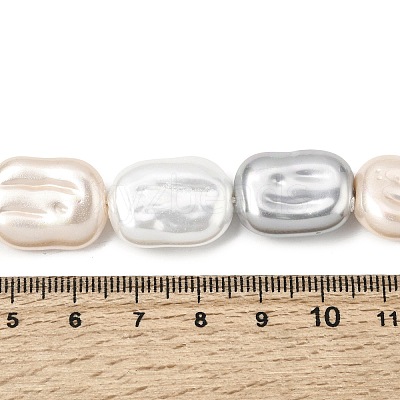 Electroplated Glass Shell Pearl Beads Strands BSHE-B009-F04-01-1
