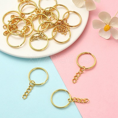 20Pcs Iron Split Key Rings IFIN-YW0003-01G-1