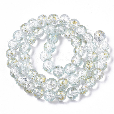 Transparent Spray Painted Crackle Glass Bead Strands GLAA-N035-03C-A09-1