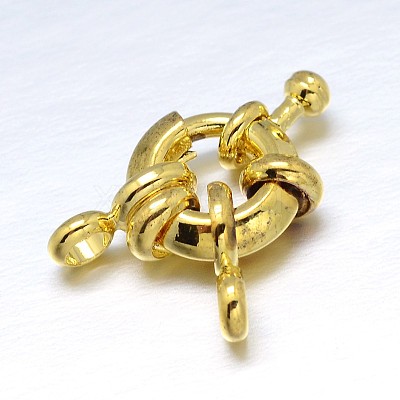 Brass Spring Ring Clasps X-KK-L082A-01G-1