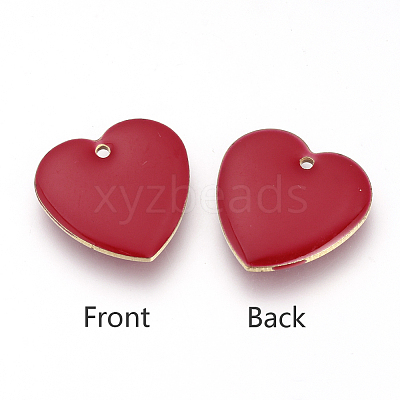 Brass Enamel Pendants KK-Q679-05G-1