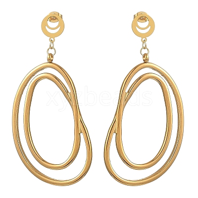 304 Stainless Steel Stud Dangle Earrings EJEW-JE07387-1