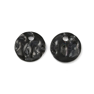 304 Stainless Steel Textured Disc Charms STAS-Q336-11A-B-1